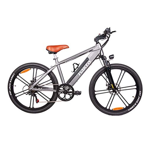 Bicicletas de montaña eléctrica : FYJK 6 velocidades Crucero de la Playa de Pedales para Hombre de montaña de Las Mujeres E-Bici Assist, Frenos de 26 Pulgadas Fat Tire Bicicleta eléctrica 350W 48V Nieve E-Bici Shimano batería
