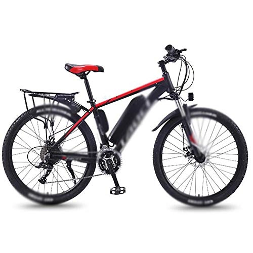 Bicicletas de montaña eléctrica : FZYE 26 Pulgada Bicicleta Eléctrica Cruiser Ciclismo Bike, Doble Amortiguación Delanteratrasera Bicicleta Montaña Pantalla LED Farosdeportes Aire Libre, Rojo