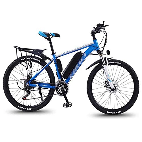 Bicicletas de montaña eléctrica : FZYE Bicicleta Eléctrica montaña Bike, Neumático 26 Pulgadas Neumático Aumentar Bicicletas Tenedor suspensión bloqueable Pantalla LCD Deportes Aire Libre, Azul