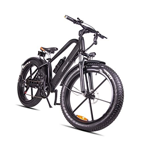 Bicicletas de montaña eléctrica : GASLIKE 26 Pulgadas Fat Tire Bicicleta eléctrica 400W 48V Nieve E-Bici Shimano 6 velocidades Pedal Crucero de la Playa para Hombre de montaña de Las Mujeres E-Bici Assist