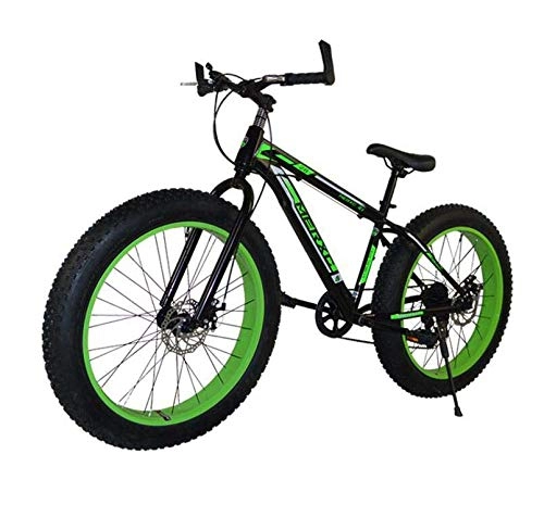 Bicicletas de montaña eléctrica : GASLIKE Fat Tire Mountain Bike para Hombres y Mujeres, Ruedas de 26 Pulgadas, Marco de Acero de Alto Carbono de 17 Pulgadas, neumáticos de 4.0 Pulgadas de Ancho, 7 velocidades