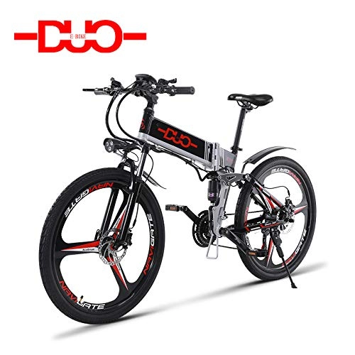 Bicicletas de montaña eléctrica : GUNAI Bicicleta Elctrica, 26 Pulgadas Plegable Bicicleta de Montaa con Batera de Litio Desmontable y Pantalla LCD