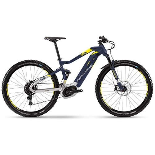 Bicicletas de montaña eléctrica : Haibike Sduro fullnine 7.0E-Bike 500WH S de Mountain Bike Azul / Plata / Citron Mate, Color Blau / Silber / Citron Matt, tamao 48 - L