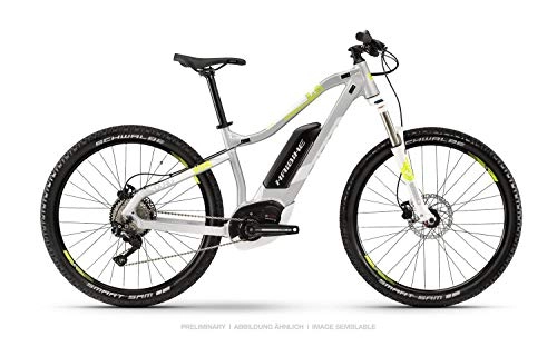 Bicicletas de montaña eléctrica : Haibike Sduro HardSeven Life 4.0 - Bicicleta elctrica para mujer (27, 5 pulgadas, talla M), color gris y amarillo