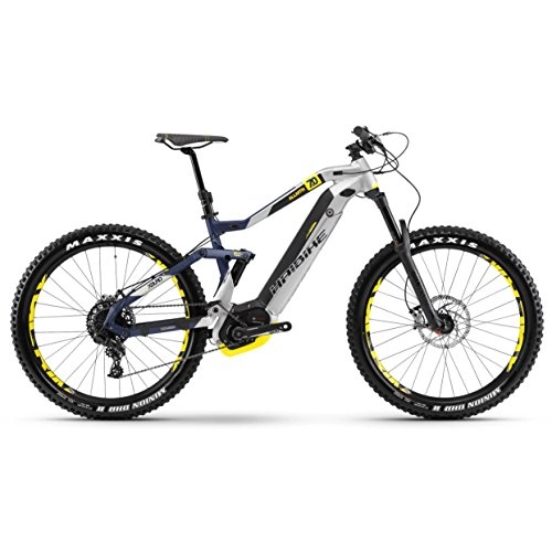 Bicicletas de montaña eléctrica : Haibike Xduro allmtn 7.0E-Bike 500WH S de Mountain Bike Plata / Azul / Amarillo Mate, Color Silber / Blau / Gelb Matt, tamao 44 - M