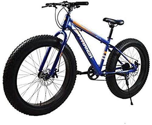 Bicicletas de montaña eléctrica : HCMNME Bicicleta Duradera Fat Tire Bicicletas de montaña for Tall Hombres y Mujeres, Marco de 17 Pulgadas de Alta de Acero al Carbono, de 7 velocidades, 26-Pulgadas, Llantas y 4, 0 Pulgadas de