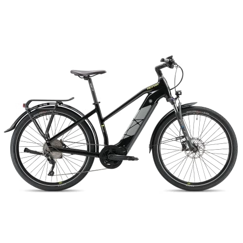 Bicicletas de montaña eléctrica : HEPHA Trekking 7 Bicicleta eléctrica, Adultos Unisex, Negro, 46