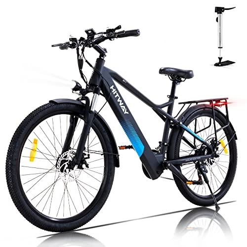 Bicicletas de montaña eléctrica : HITWAY Bicicleta eléctrica de montaña de 26", 36V / 11, 2Ah Batería 250W Motor, Shimano 21 Vel E-Bike, Alcance 35-90KM Bicicletas de Asistencia eléctrica para Adultos
