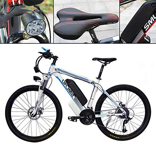 Bicicletas de montaña eléctrica : HSART 26''E-Bike Bicicleta de Montaa Elctrica para Adultos Viajes Aire Libre Motor 350W 21 Velocidades Batera Litio 13AH 36V (Azul)