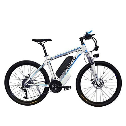 Bicicletas de montaña eléctrica : HSART Bicicleta de Montaa Elctrica E-Bike 26 '' para Adultos Batera Extrable Iones Litio de 350W 48V 10AH 21 Niveles Asistido y Tres Modos Trabajo (Azul)