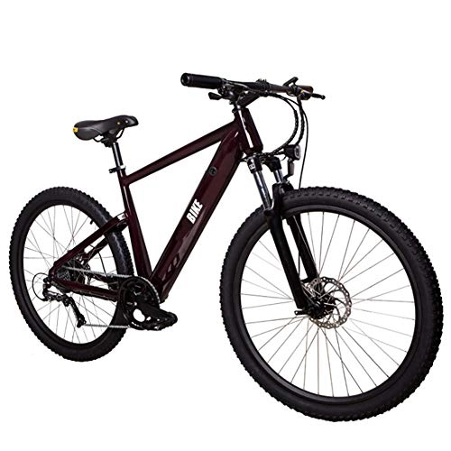 Bicicletas de montaña eléctrica : HWOEK Adulto Bici de Excursión, Ocultar Batería Extraíble 27, 5" Bici Eléctrica de Montaña con Suspensión 6 Velocidades Freno de Disco Doble