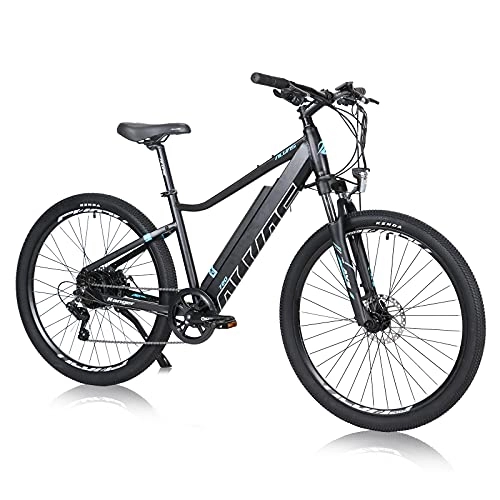 Bicicletas de montaña eléctrica : Hyuhome Bicicletas Eléctricas Para Adultos Hombres Mujeres, 27, 5" E-bicicleta Montaña E-MTB 250W 36V 12.5Ah, Frenos Disco Dobles Shimano de 7 Velocidades para Viajeros al Aire Libre(250W 12.5 A, 720)