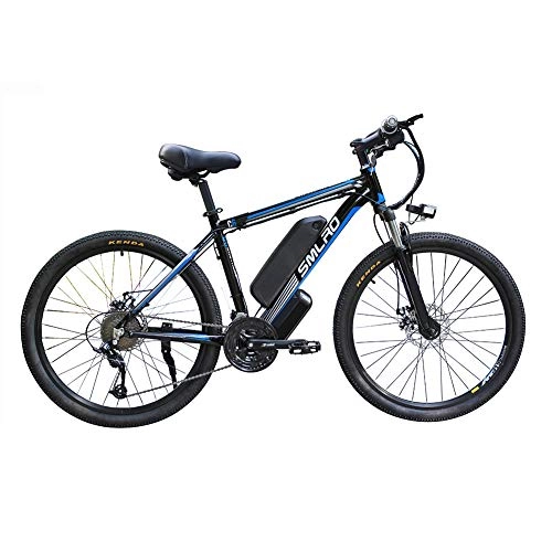 Bicicletas de montaña eléctrica : Hyuhome Las Bicicletas eléctricas para Adultos, IP54 Impermeable 500 / 1000W Ebike de aleación Aluminio Bicicletas 48V 13Ah Iones Litio Bicicletas montaña / batería / conmuta Ebike, Black Blue, 1000W