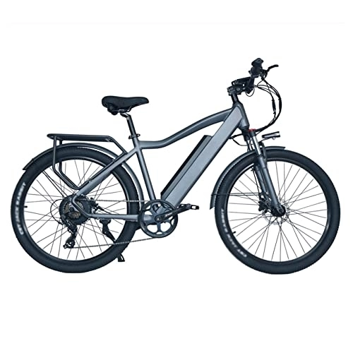 Bicicletas de montaña eléctrica : IOPY Bicicleta Eléctrica para Adultos con Batería Extraíble, Bicicleta Eléctrica De Montaña De 26'' para Senderos De La Selva Nieve Beac (Color : Silver Grey, Size : 48V / 15A)