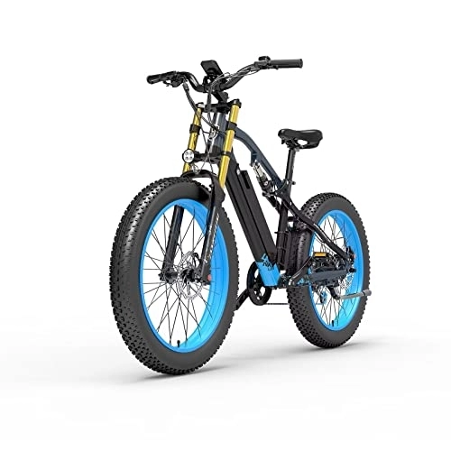 Bicicletas de montaña eléctrica : JABALUX Bicicletas eléctricas para Mujeres Adultas para Hombres, 26 "Ebikes Bicycles Terreno Completo 48V 16AH Bicicleta de montaña, Altura Ajustable, indicador de batería para viajeros al Aire Libre