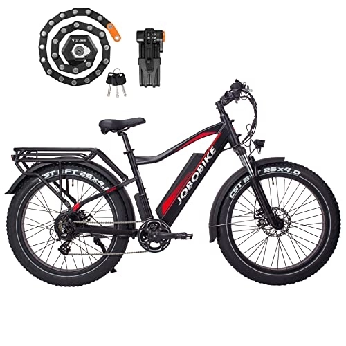 Bicicletas de montaña eléctrica : JOBO Ebike - Bicicleta eléctrica de montaña para hombre, 26 pulgadas, 80 N.m, bicicleta plegable eléctrica con batería de iones de litio desmontable 48 V 14 Ah