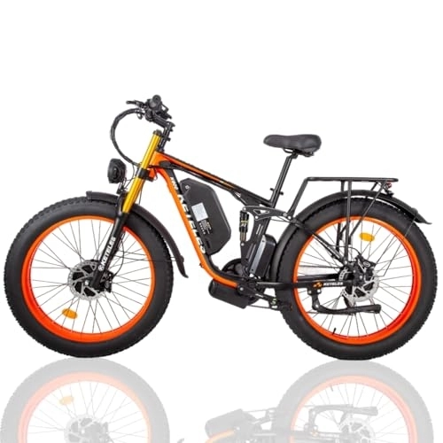 Bicicletas de montaña eléctrica : Kinsella Bicicleta de montaña eléctrica K800 Pro de Doble Motor, batería 48V23AH, Bicicleta eléctrica con neumáticos Gruesos de 26 Pulgadas.