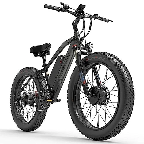 Bicicletas de montaña eléctrica : Kinsella LANKELEISI MG740 Bicicleta eléctrica todoterreno con motor dual delantero y trasero (nueva en 2023)
