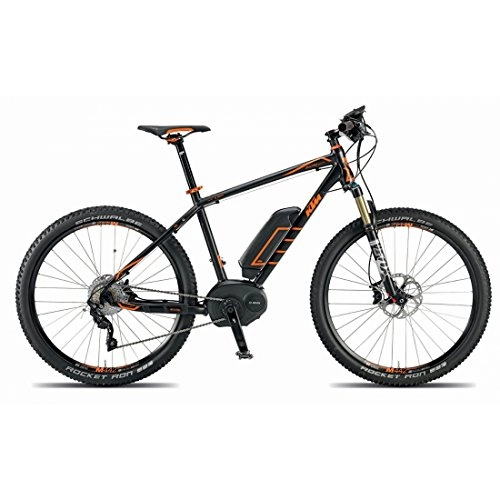 Bicicletas de montaña eléctrica : KTM Macina Race 27 GPS+, MTB, 2015, Negro Mate Naranja, RH 43, 18, 70 kg