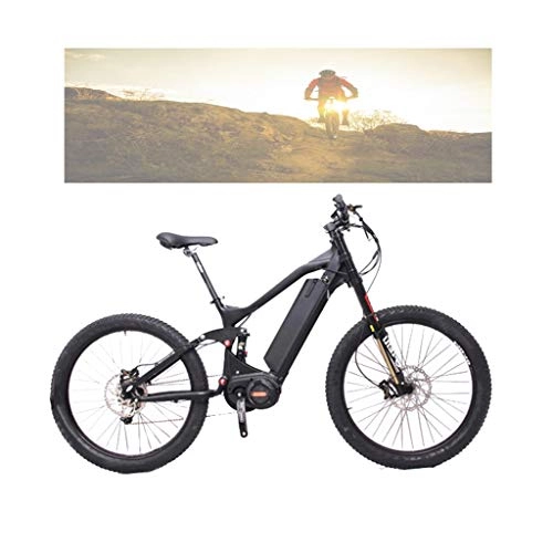 Bicicletas de montaña eléctrica : LALAWO Bicicleta de montaña eléctrica Super Power Middle Drive 48 V 1000 W, suspensión completa, bicicleta eléctrica, regalo para el día del padre, color negro