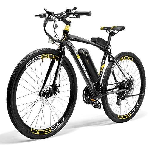 Bicicletas de montaña eléctrica : LANKELEISI RS600 - Bicicleta eléctrica con batería Samsung 36 V 20 Ah, marco de aleación de aluminio, modo paso hasta 100 km, bicicleta de carretera para bicicleta de ciudad adulta (gris)