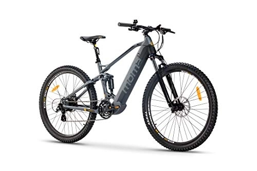 Bicicletas de montaña eléctrica : Moma Bikes E-mtb 29" Susp. Bicicleta De Montaña Full Con Bateria Integrada Unisex Adulto, Gris, 29 M - L