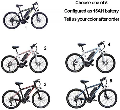 Bicicletas de montaña eléctrica : MRXW Las Bicicletas eléctricas para Adultos, 360W en Bicicleta de Aluminio extraíble de aleación E-Bici 48V / 10 Ah Iones de Litio en Bicicleta de montaña / Conmutadores E-Bici, 15AH