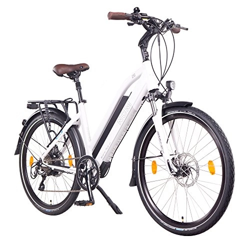 Bicicletas de montaña eléctrica : NCM Milano Plus Bicicleta elctrica de Trekking, 250W, Batera 48V 16Ah 768Wh (26" Blanco Plus)