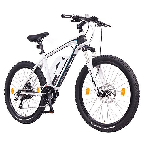 Bicicletas de montaña eléctrica : NCM Prague Plus Bicicleta eléctrica de montaña, 250W, Batería 36V 14Ah 504Wh (Blanco 26")