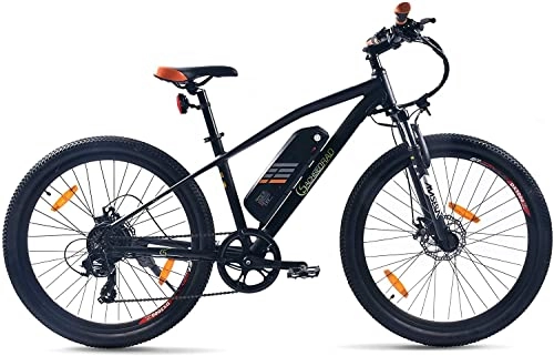 Bicicletas de montaña eléctrica : SachsenRad Bicicleta eléctrica R6 de 250 W, motor de 11 Ah, batería de 400 Wh, batería Shimano Tourney TX 7, alcance de 100 km, frenos de disco, sistema Power-Off, certificado StVZO (27, 5 pulgadas)