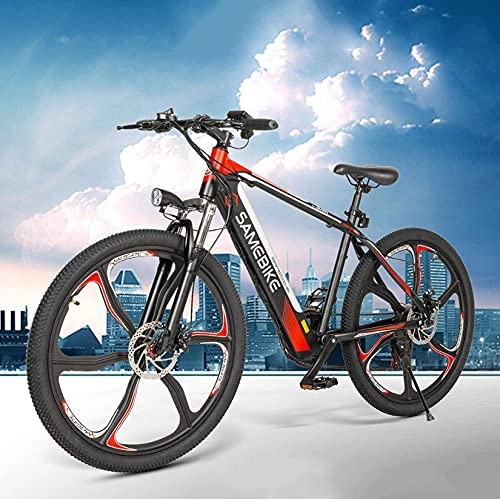 Bicicletas de montaña eléctrica : SAMEBIKE Bicicleta de montaña de 26 Pulgadas para Adultos, Bicicletas eléctricas 350W 36V 8AH, Shimano de 7 velocidades, Estructura de Acero con Alto Contenido de Carbono, Bicicletas asistidas por Pedal