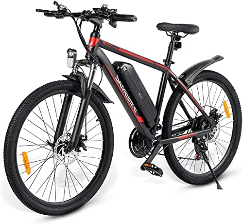 Bicicletas de montaña eléctrica : SAMEBIKE Bicicleta de montaña eléctrica de 26 pulgadas, 350 W, 36 V, 10 Ah, bicicleta de montaña para adultos
