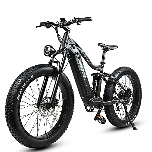 Bicicletas de montaña eléctrica : SAMEBIKE Bicicleta eléctrica 26" Fatbike Bicicleta Montaña Ebike 48V / 17Ah Batería con luz Trasera kilometraje máximo 60-130 km