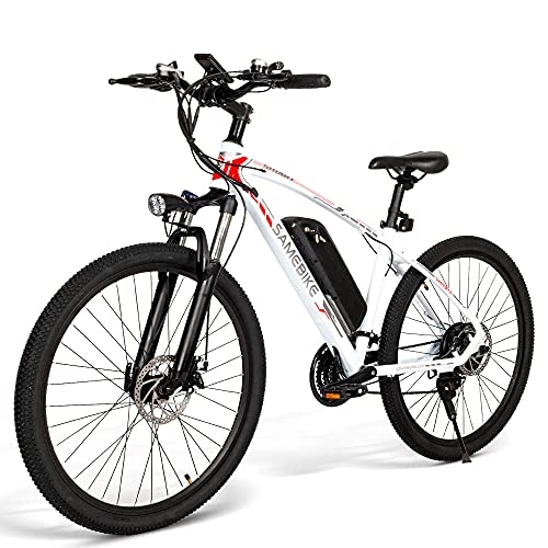 Bicicletas de montaña eléctrica : SAMEBIKE MY-SM26 Llanta de radios Aleación de Aluminio Bicicleta de montaña eléctrica 8Ah / 48V 2000mAh Batería de Iones de Litio (Negro)