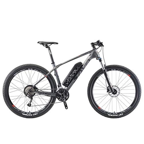 Bicicletas de montaña eléctrica : SAVADECK e-Bike, Bicicleta eléctrica Knight 3.0 con Cuadro de Carbono E-MTB asistida por Pedal con Shimano Altus M2000 27 Marchas y batería de Iones de Litio Samsung 36V / 13Ah (27.5 * 17'')