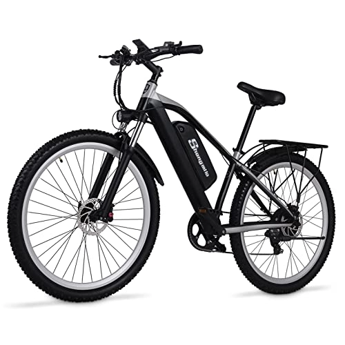 Bicicletas de montaña eléctrica : Shengmilo M90, Bicicleta eléctrica de montaña, Bicicleta eléctrica de aleación de Aluminio de 29 Pulgadas para Hombres, Bicicletas eléctricas con Freno hidráulico, par 56N∙M, Shimano de 7 velocidades