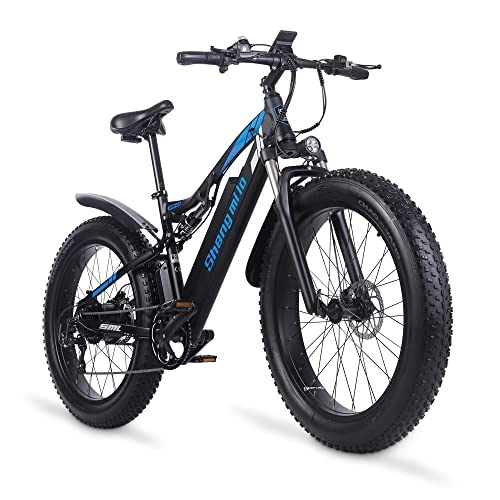 Bicicletas de montaña eléctrica : Shengmilo MX03 Bicicleta Eléctrica Fat Bike Potente Bicicleta Electrica Montañade Urbana Ciudad Ebike Batería de Litio Extraíble 26" 4.0 E-Bike MTB Pedal Assist para Adultos