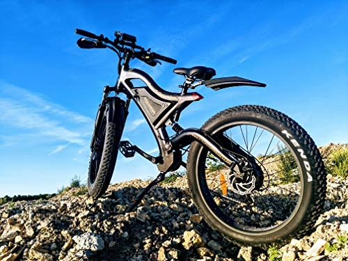 Bicicletas de montaña eléctrica : Staker Mad Bike® Predator - Bicicleta eléctrica (26 x 4, 750 W, 48 V, 11, 6 Ah, 120 Nm)