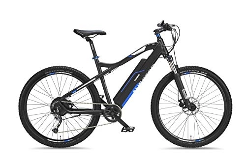 Bicicletas de montaña eléctrica : TELEFUNKEN Bicicleta eléctrica de montaña eléctrica de aluminio, 9 marchas Shimano – Pedelec MTB, motor de rueda trasera de 250 W, frenos de disco, ascendente M920