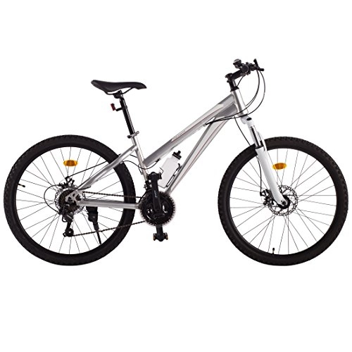 Bicicletas de montaña eléctrica : Ultrasport 331100000190 Bicicleta De Trekking, Cambio De Cadena, 21 Marchas, Nias, Plata, 26 Pulgada