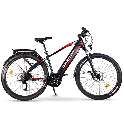 Bicicletas de montaña eléctrica : URBANBIKER Bicicleta de montaña eléctrica Dakota FE 23, rojo 29", motor de 250 W, batería de litio extraíble 720 WH (48 V 15 Ah) Células Samsung, frenos hidráulicos, hombres y mujeres, VAE MTB