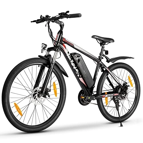 Bicicletas de montaña eléctrica : Varun Bicicleta de montaña de 26 Pulgadas, 250 W, Bicicleta eléctrica, 36 V, 10, 4 Ah, batería para Hombre, Shimano de 21 velocidades
