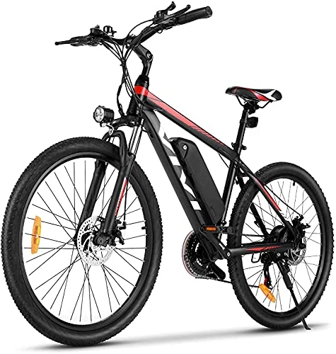 Bicicletas de montaña eléctrica : VIVI Bicicleta Eléctrica, 26" Bicicleta Montaña Adulto, Bicicleta Electrica Montaña, 250W Bicicletas Eléctricas con Batería De Iones De Litio Extraíble De 10, 4 Ah(26 Pulgadas-Rojo)