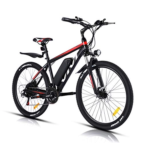 Bicicletas de montaña eléctrica : VIVI Bicicleta Eléctrica 26'' E-Bike, 350W Bicicleta Eléctrica de Montaña, Bici Electrica para Adulto, Bicicleta Eléctrica con 36V 10.4Ah Batería de Litio extraíble, Shimano 21vel (Rojo)