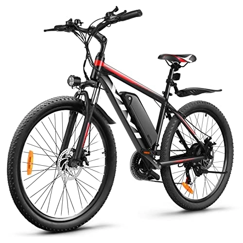 Bicicletas de montaña eléctrica : Vivi H6 montaña, Bicicletas eléctricas, Ciclismo, Unisex Adulto, 26‘’ Rojo, 66, 04 cm
