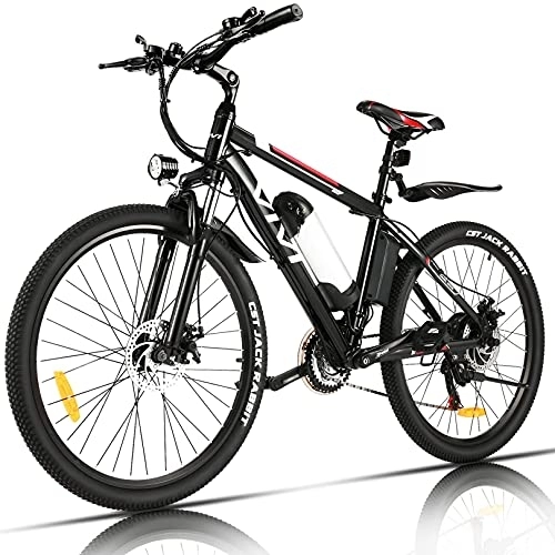 Bicicletas de montaña eléctrica : Vivi M026sh Bicicletas eléctricas, Unisex Adulto, Negro, 26