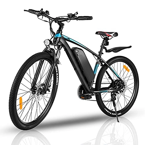 Bicicletas de montaña eléctrica : WIND SPEED Bicicleta Eléctrica 27.5 Pulgadas E-Bike 250W Mountain Bike 21 Velocidades E-MTB Bicicleta de Montaña Eléctrica con Batería 36V / 10.4Ah