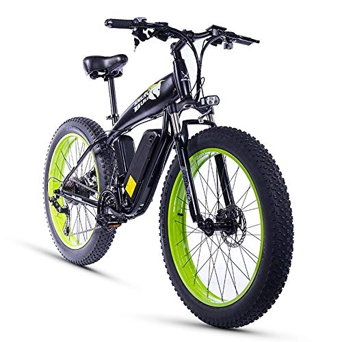 Bicicletas de montaña eléctrica : XXCY 26 Pulgadas Neumático Gordo 1000w15ah Nieve Bicicleta Eléctrica Playa Ebike Shimano 21 Velocidad Freno De Disco Hidráulico