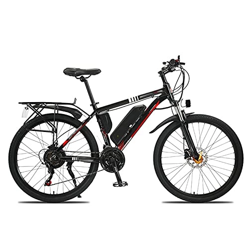 Bicicletas de montaña eléctrica : YIZHIYA Bicicleta Eléctrica, 26" Bicicleta de montaña eléctrica para Adultos, E-Bike de 21 velocidades, Batería de Litio extraíble, 3 Modos de Trabajo, Negro, 48V10AH 500W