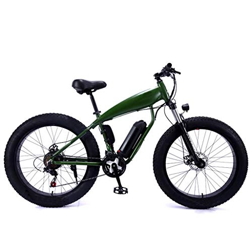 Bicicletas de montaña eléctrica : YUN&BO Bicicleta eléctrica de Nieve para montaña, Bicicleta eléctrica Fat Tire E-Bike de 26 Pulgadas y 5 velocidades con batería de Litio de 36V 8AH para Adolescentes y Adultos, Verde